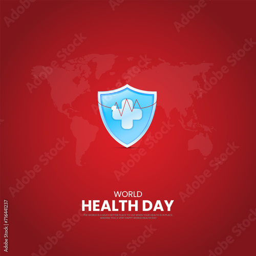 World Health Day. Health day creative design for social medai post. photo