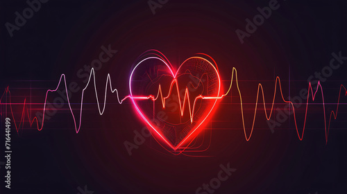 Heart line vector illustration in trendy neomorph
