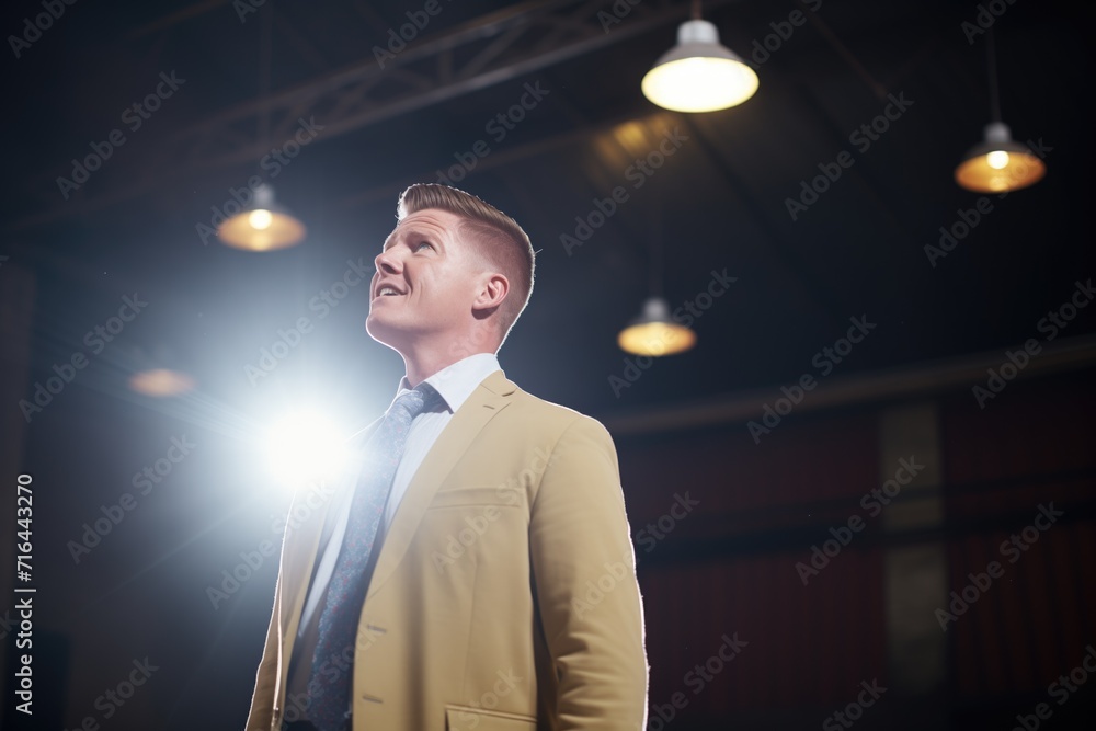 actor in spotlight during a monologue actor in spotlight during a monologue