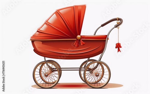 baby carriage, pram vector illustration