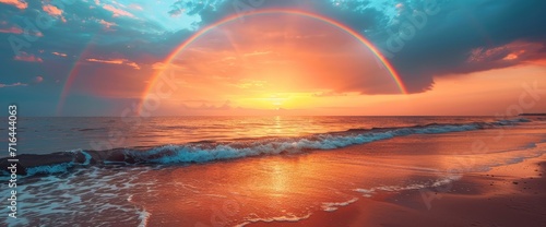 Rainbow Over Ocean Sea Family Holiday, HD, Background Wallpaper, Desktop Wallpaper
