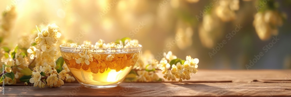 Honey Acacia Tea Selective Focus, Banner Image For Website, Background, Desktop Wallpaper