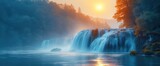 Rhine Falls Biggest Waterfall Europe Illuminated, HD, Background Wallpaper, Desktop Wallpaper