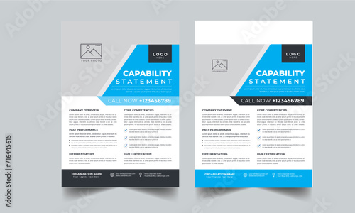Capability Statement design with 2 style layout template photo