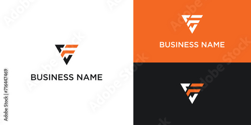 Vector cf logo monogram simple and modern 