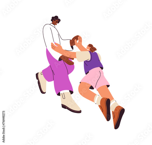 Happy love couple looking at each other. Young man and woman in romantic rela...