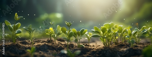 Close-Up of Small Plants Growing in Dirt