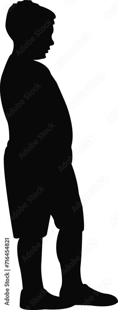 a boy standing body silhouette vector a boy standing body silhouette vector