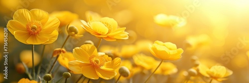  Yellow Vintage Flowers On Field, Banner Image For Website, Background, Desktop Wallpaper © Pic Hub