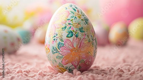 close up shot of a decorated Easter egg 