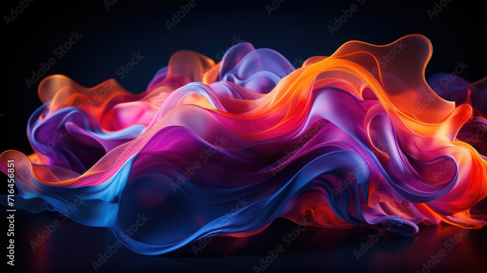 Fototapeta premium Abstract Neon Odyssey Stunning 16K Glow with Ultra Wide Angle Magic