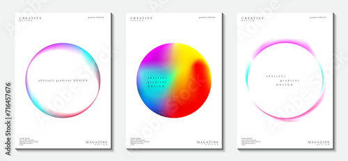 Cover design with colorful circle light gradient isolated on white background. Concept for technology, digital, communication and poster. EPS vector illustration.