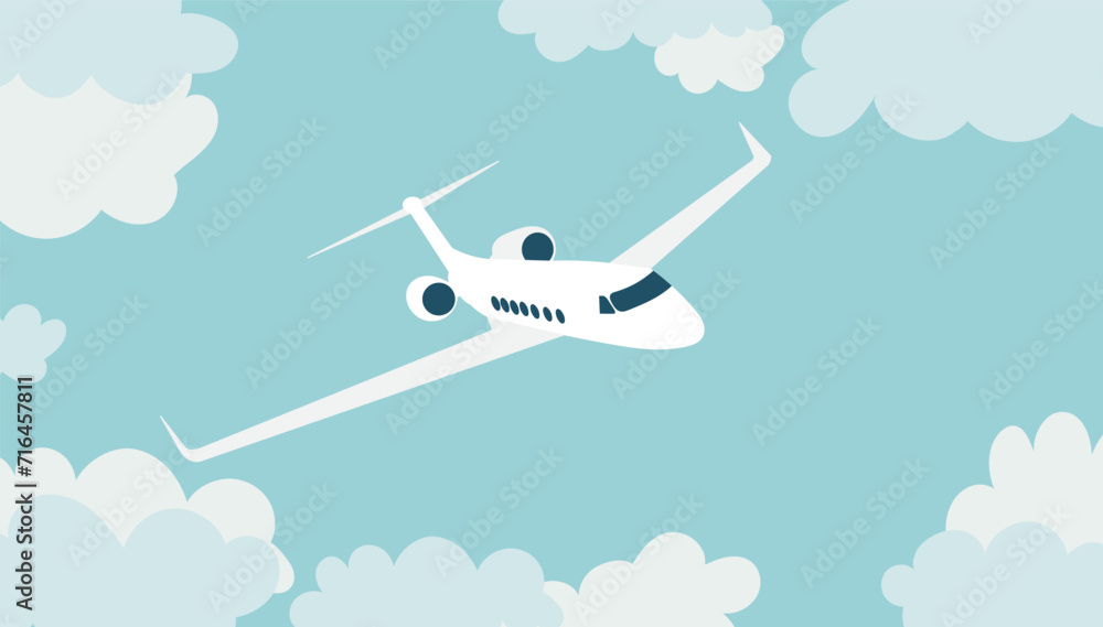 Naklejka premium passenger plane flies against the sky