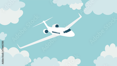passenger plane flies against the sky