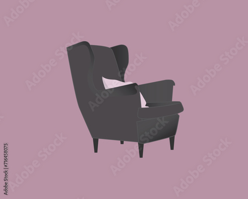 pink armchair with pink ribbon