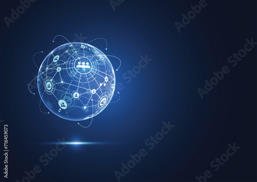 Global network connection. World map point and line composition concept of global business. Vector Illustration