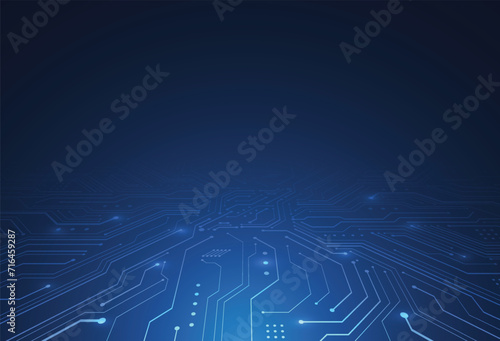 Abstract background with technology circuit board texture. Electronic motherboard illustration. Communication and engineering concept. Vector illustration photo