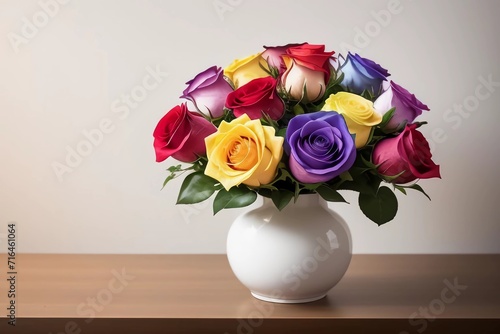 Roses with Vase. Generated AI