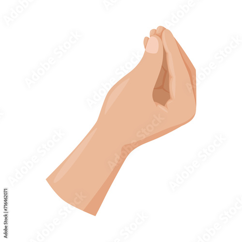 Italian gesture. Bellissimo italian tasty food hand gesture cartoon illustration.