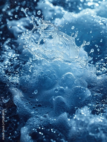 Water splash blue color abstract background 