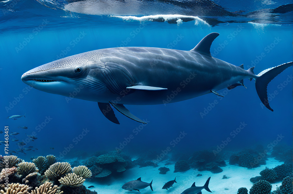 Largest Creature on the World. Illustration of the Largest Dolphin on earth