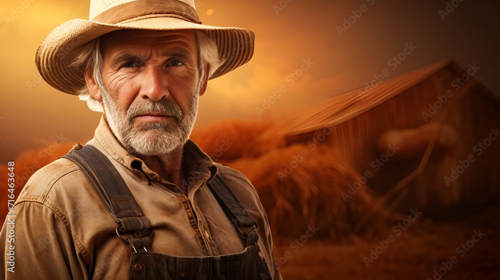 Farmer in a clean background stock photograph , Farmer, clean background, stock photograph