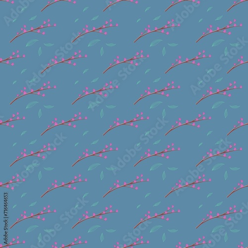 seamless pattern with blossoms