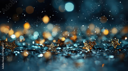 Glittering snowflakes Blue Background