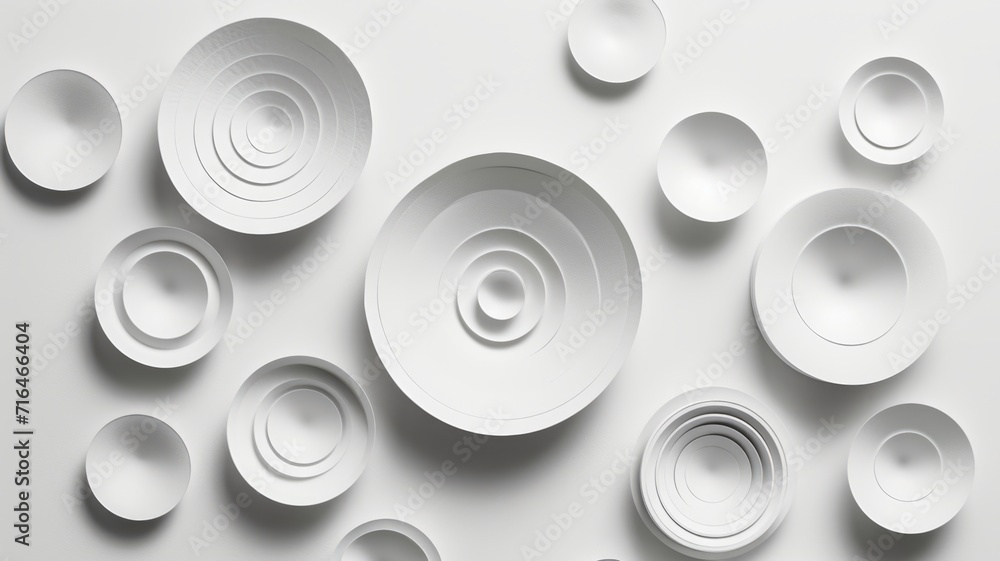 Circles background in paper cut style. White and grey colors. Decorative geometric shapes backdrop Circles background in paper cut style. White and grey colors. Decorative geometric shapes backdrop
