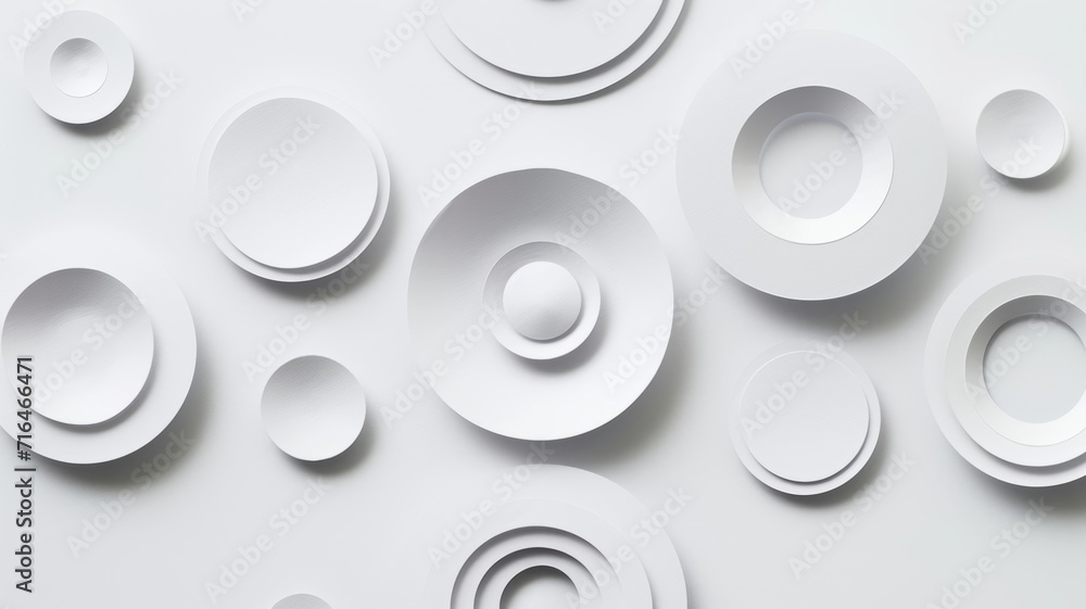 Circles background in paper cut style. White and grey colors. Decorative geometric shapes backdrop Circles background in paper cut style. White and grey colors. Decorative geometric shapes backdrop