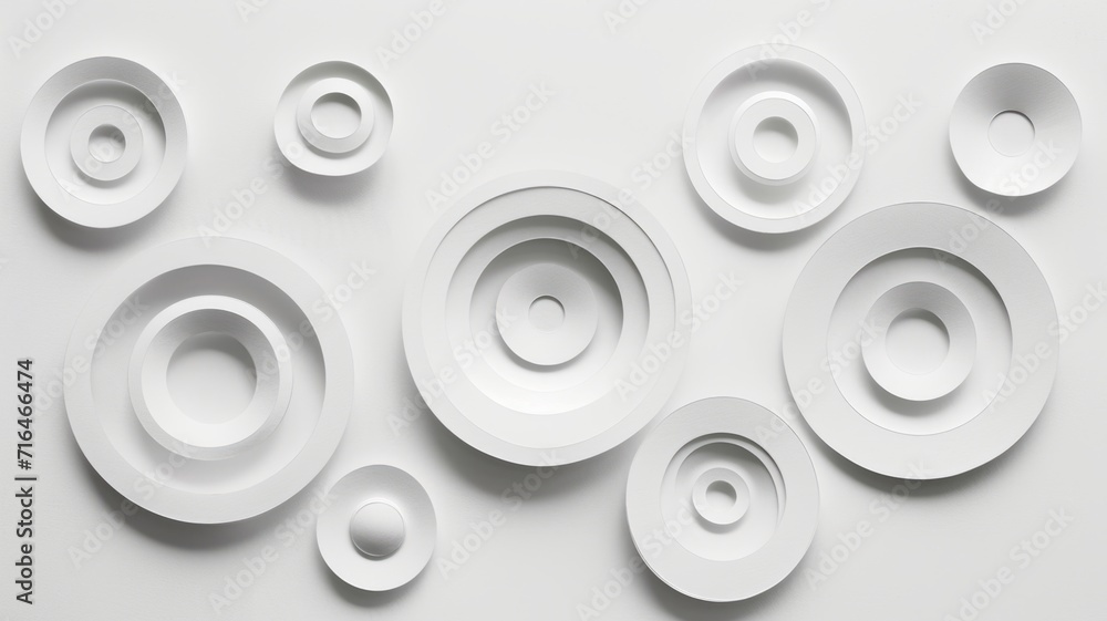Circles background in paper cut style. White and grey colors. Decorative geometric shapes backdrop Circles background in paper cut style. White and grey colors. Decorative geometric shapes backdrop