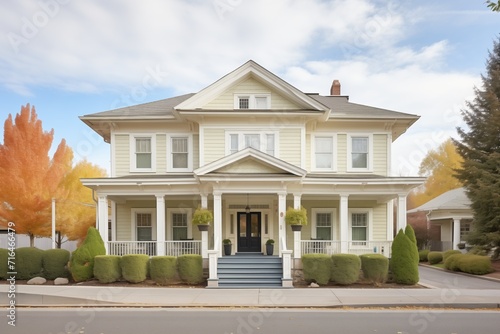 duallevel georgian residence with dentil molding on both floors photo