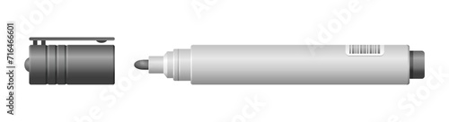 Colorful marker pens set vector realistic illustration. Office highlighters design elements