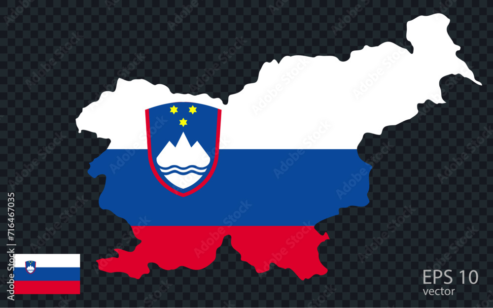 Fototapeta premium Vector map of Slovenia. Vector design isolated on grey background. 