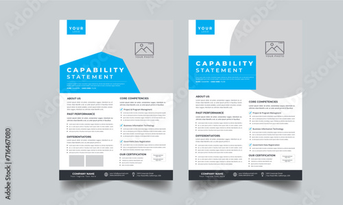 Capability Statement design with 2 style layout template