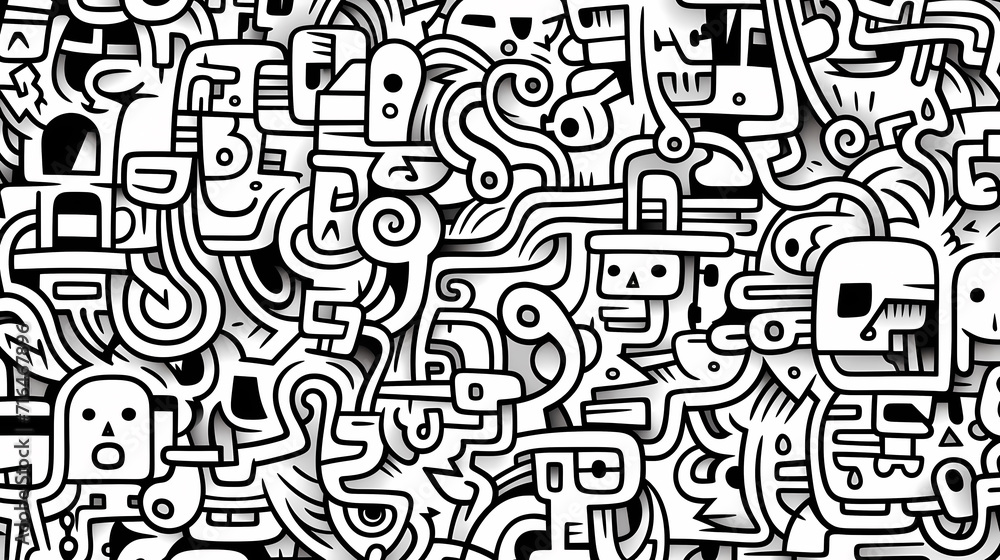 Abstract seamless doodle background, artistic background