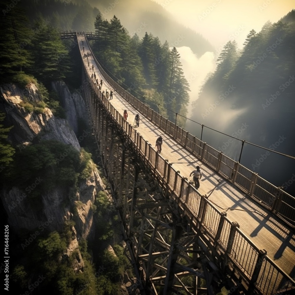 Fototapeta premium World number one dangerous bridge images Generative AI