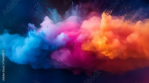 Dust explosion Holi background, Indian traditional festival © ma