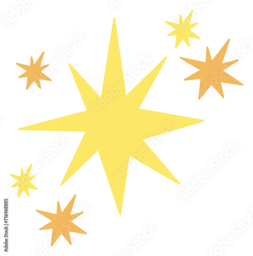 Handdrawn Stars Retro Sticker