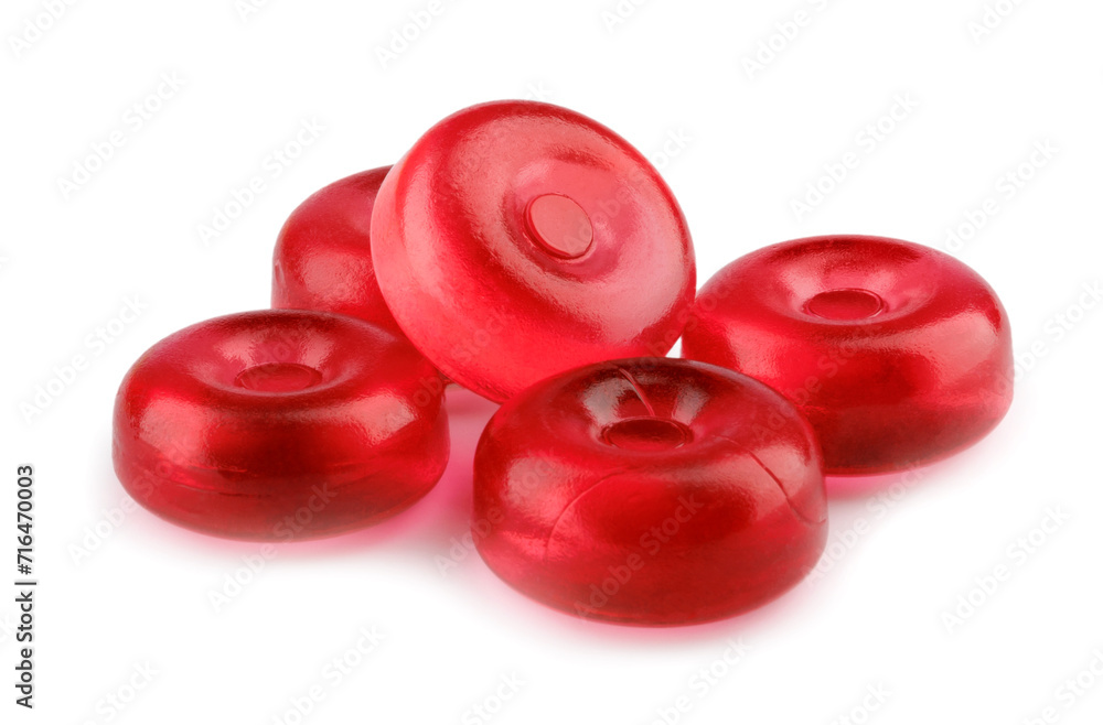 Red fruit lollipops isolated on white. lollipop, candy, sweetness Red fruit lollipops isolated on white. lollipop, candy, sweetness