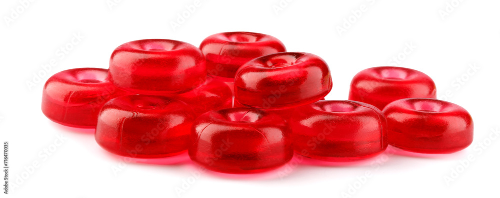 Red fruit lollipops isolated on white. lollipop, candy, sweetness Red fruit lollipops isolated on white. lollipop, candy, sweetness