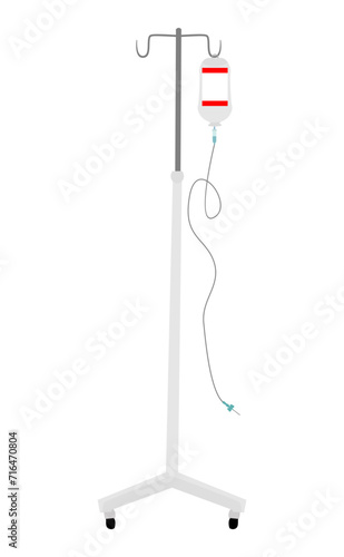 IV, Intravenous Bags On Pole As Medical illustration vector design