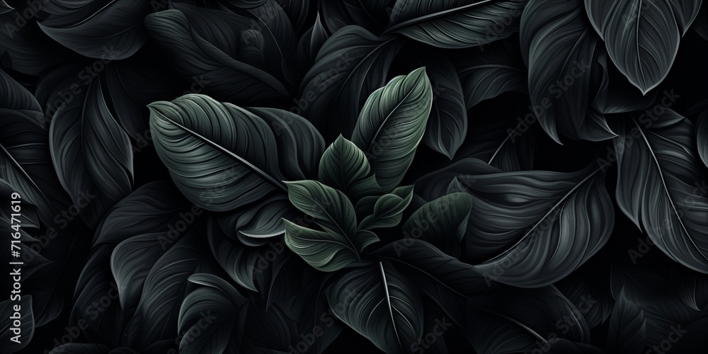 Monochrome Capture of Leaves in Black and White Monochrome Capture of Leaves in Black and White
