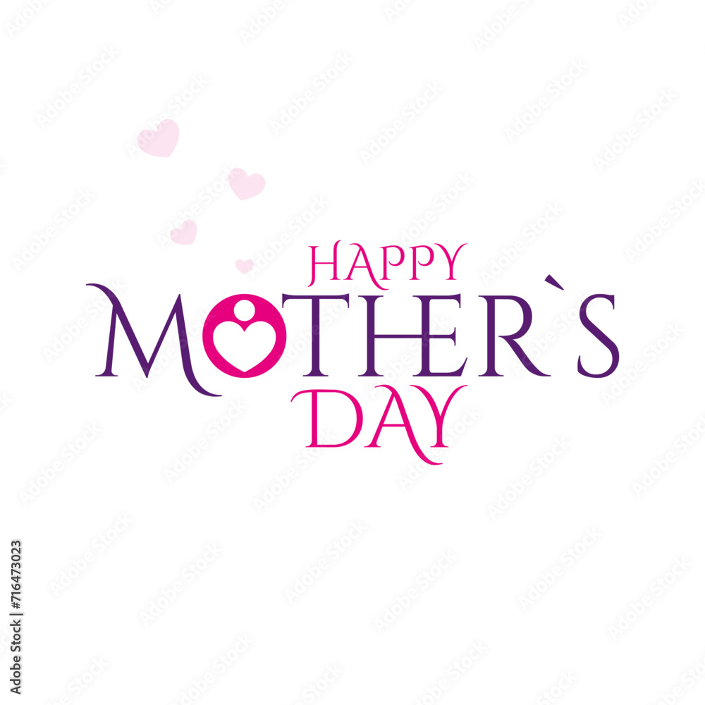 Mother's day greeting card. Vector banner. Symbols of love on white background Mother's day greeting card. Vector banner. Symbols of love on white background
