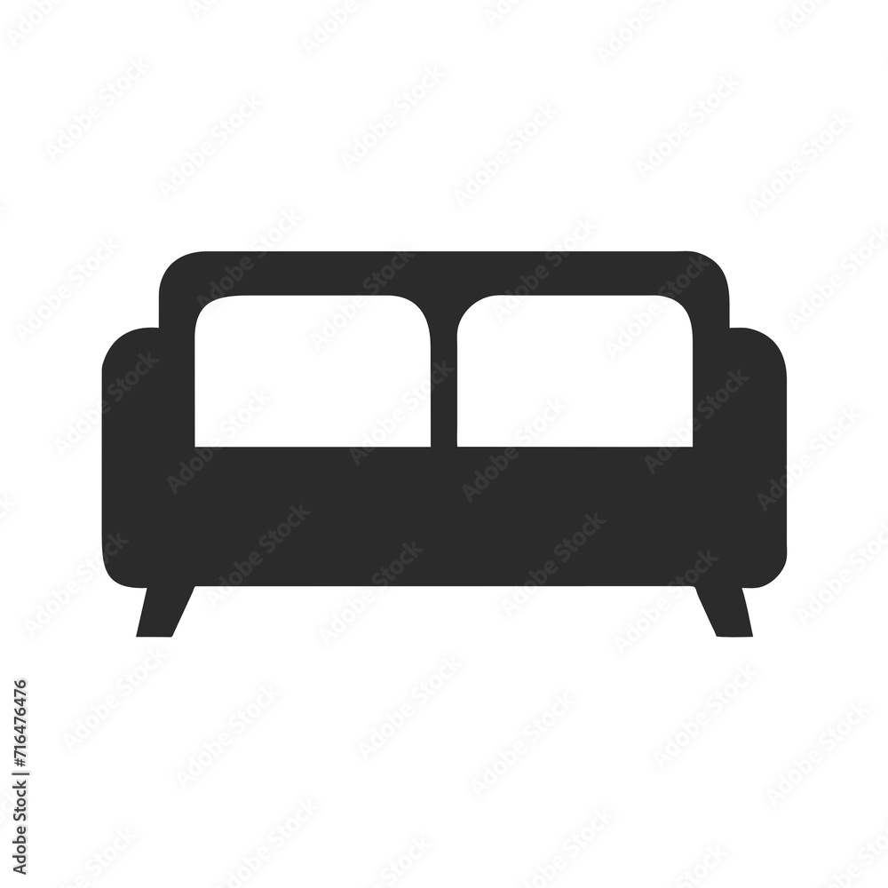 The illustration shows a simple sofa design.