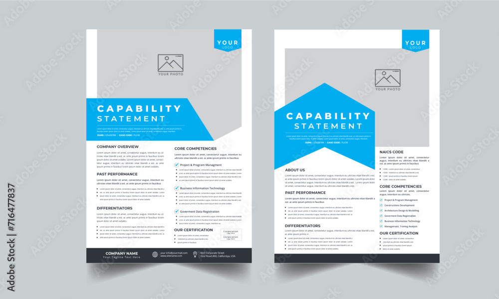 Capability Statement With 2 Style layout template design