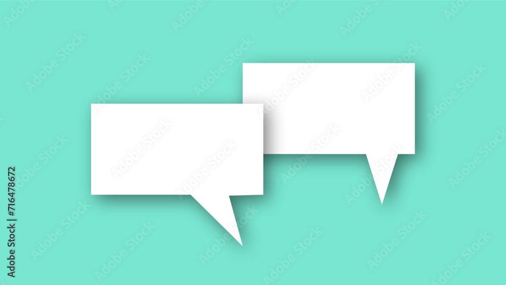 white speech bubble shape with green pastel background. space for text. abstract blank area for rill text of font. white speech bubble shape with green pastel background. space for text. abstract blank area for rill text of font.