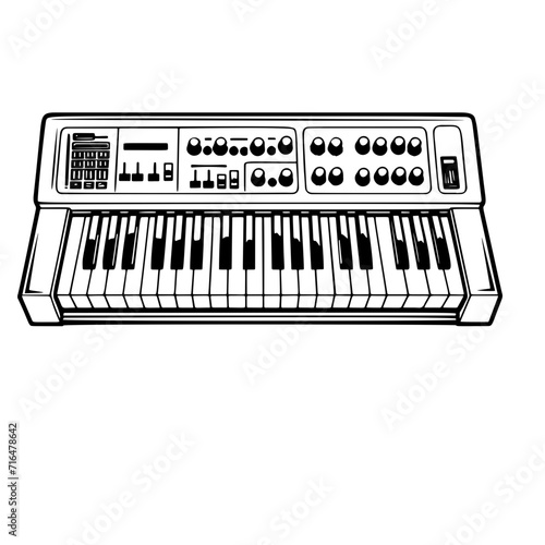 Electric Piano Isolated On White
