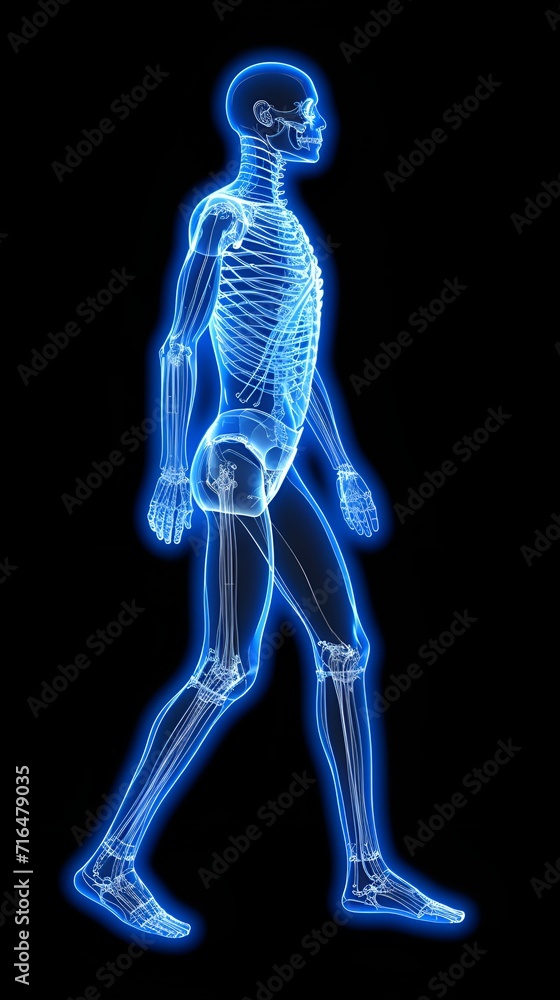 Blue Theme of Lateral View Fat Man Full Body Shot , blue theme, lateral view, fat man, full body shot