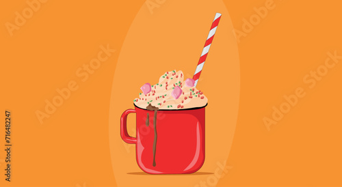 illustration of a mug with hot chocolate